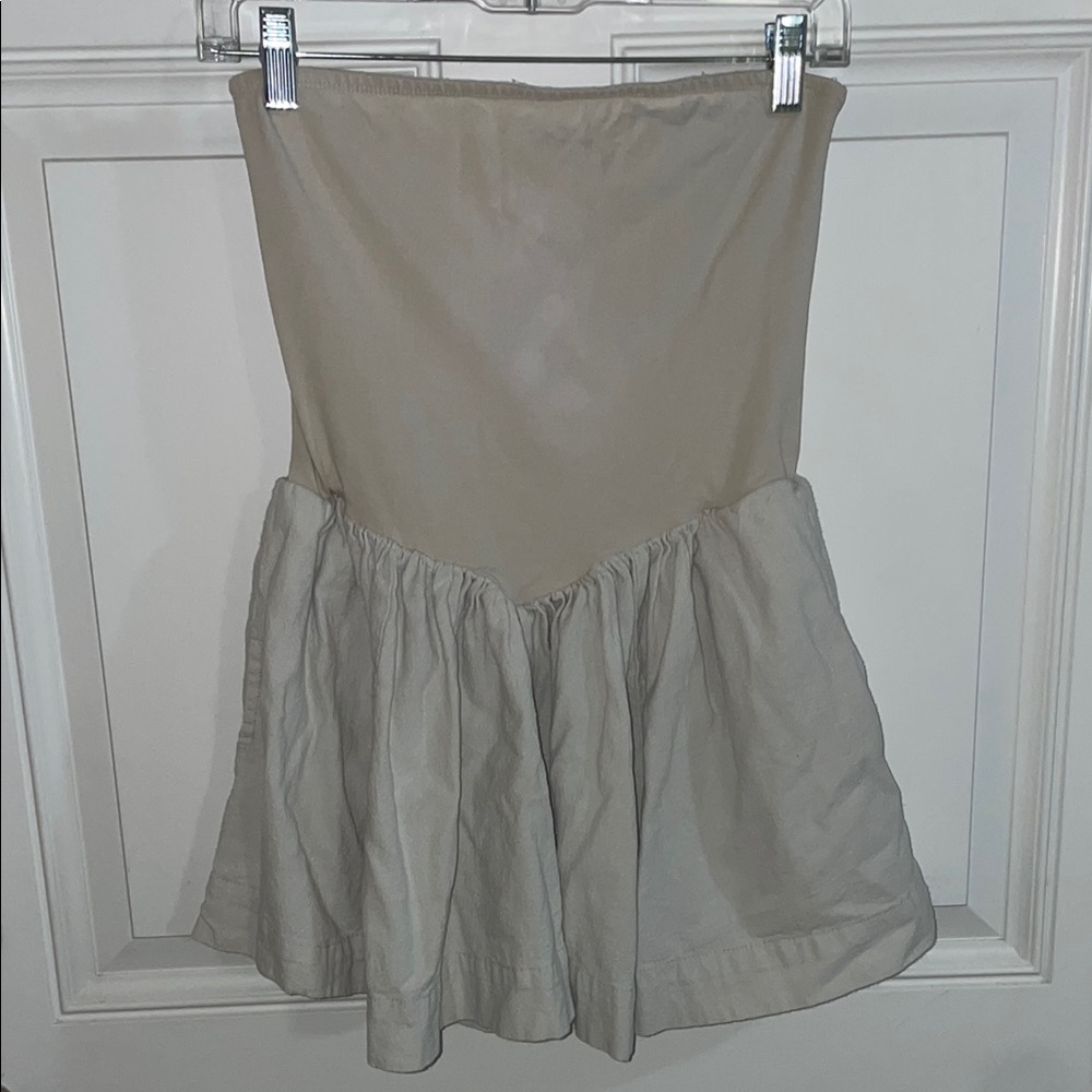 Free People Cream Tan Mini A-Line Dress